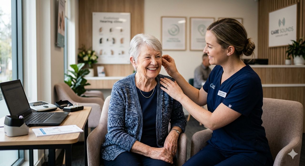 Patient receiving hearing care